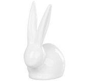 Dekorácia MagicHome Zajačik s dlhými ušami biely porcelán veľkonočný 10,1x6,5x13,1cm